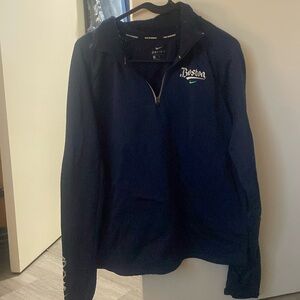 navy blue nike running “boston” half zip